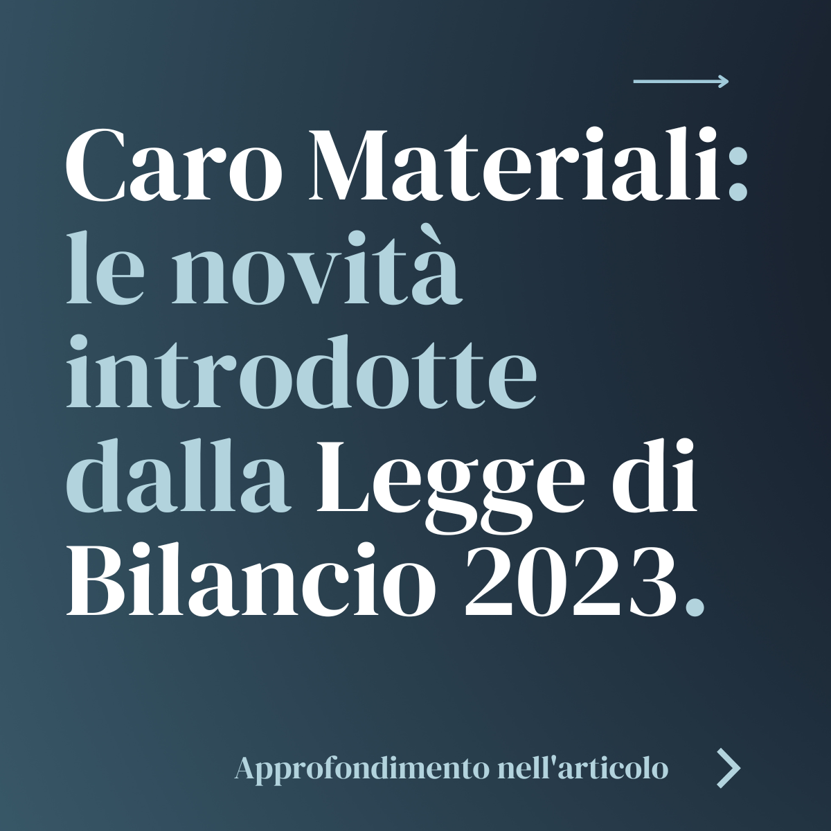Caro materiali Legge Bilancio