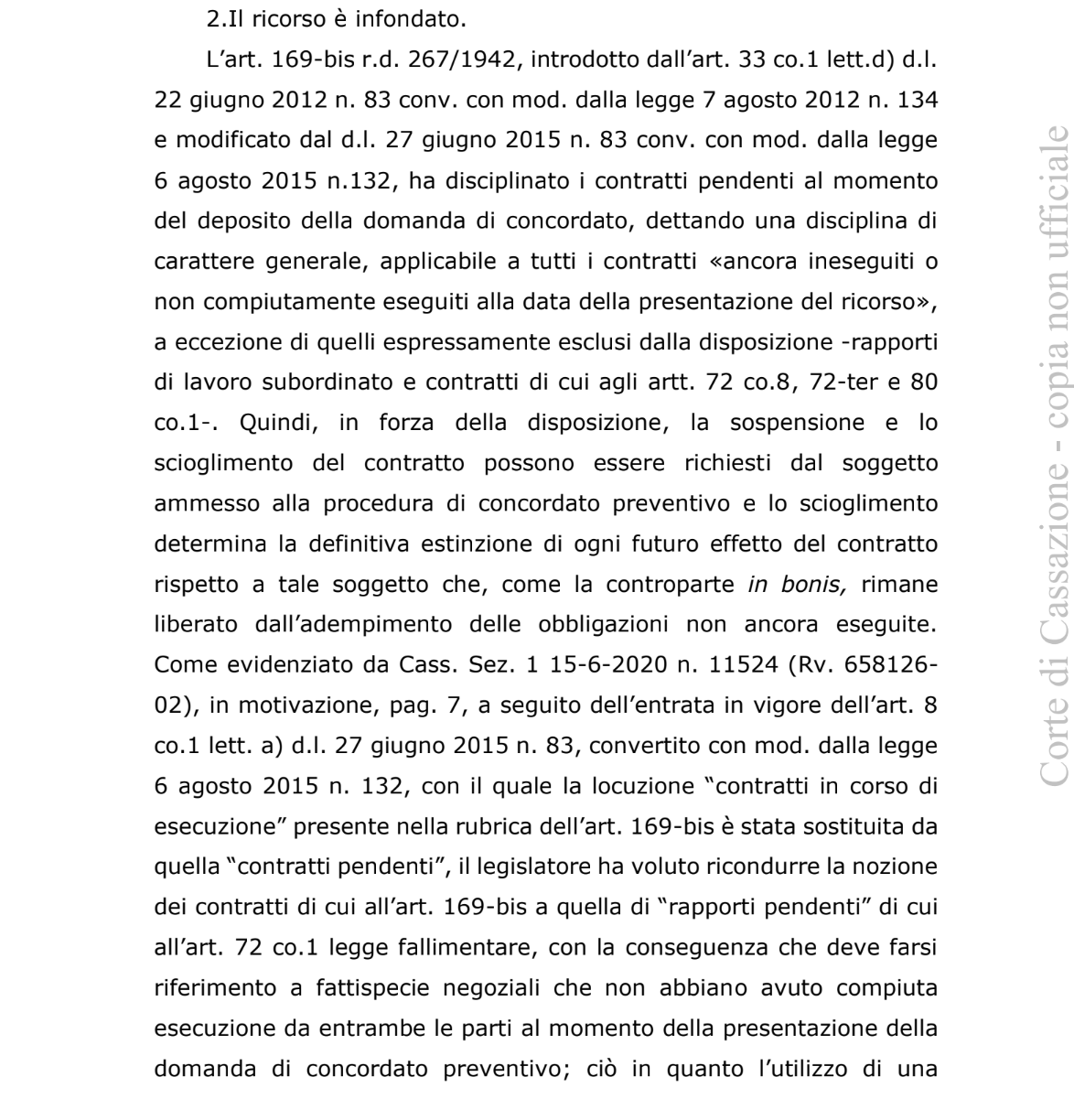 scioglimento del contratto