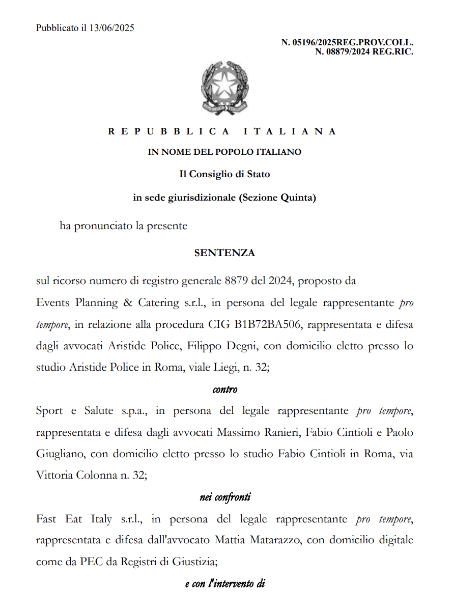sentenza consiglio di stato