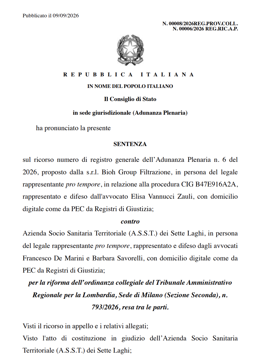 Sentenza n. 8 del 9 settembre 2026: l’Adunanza Plenaria sul rito super accelerato in materia di accesso agli atti nel Codice dei contratti pubblici
